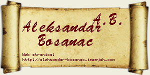 Aleksandar Bosanac vizit kartica